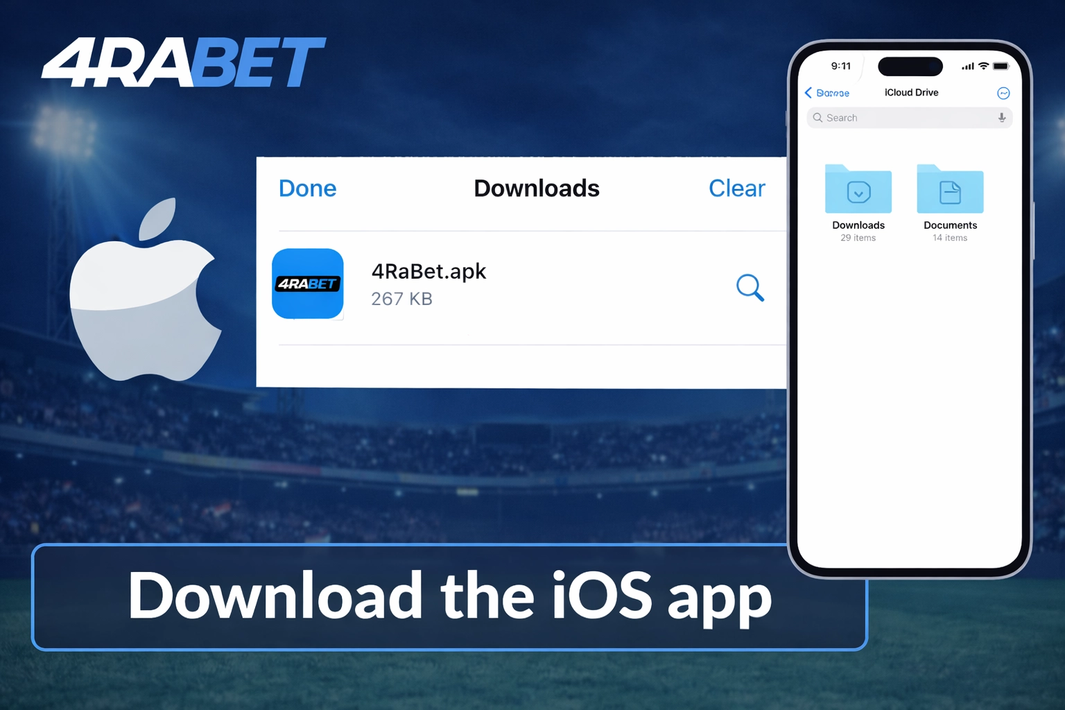 4rabet App Download for iOS – step 4 hit download button