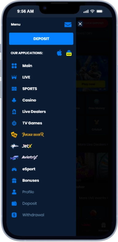 4rabet App Download screenshot – sports betting section